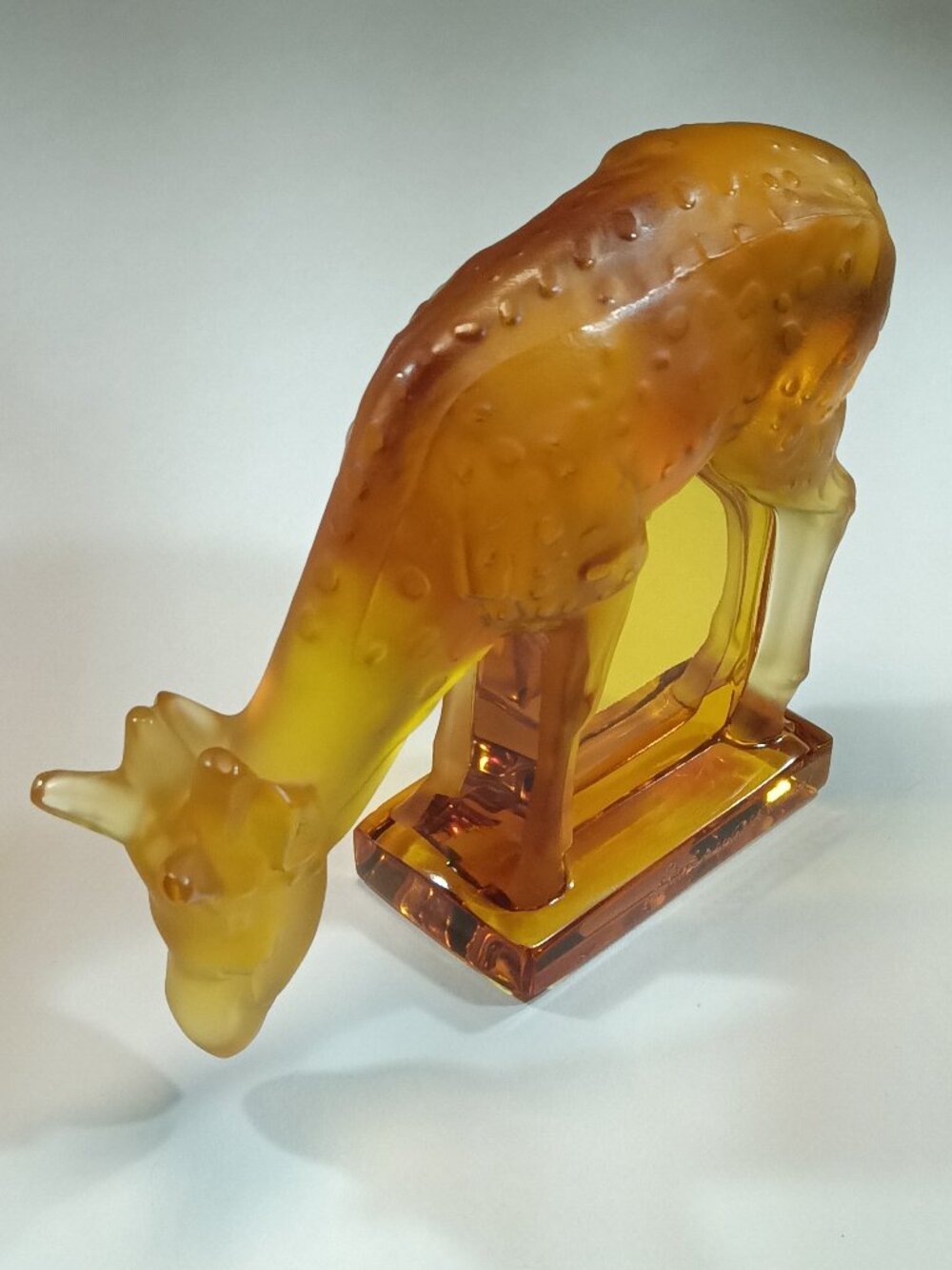 Vintage Fawn / Deer Lalique Yellowish - Orange Crystal Figurine